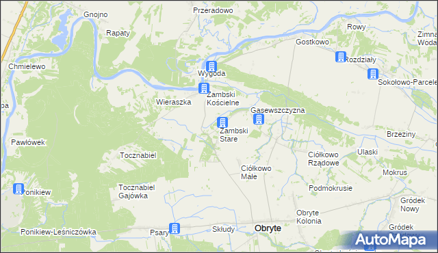 mapa Zambski Stare, Zambski Stare na mapie Targeo