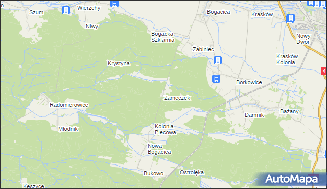 mapa Zameczek gmina Kluczbork, Zameczek gmina Kluczbork na mapie Targeo