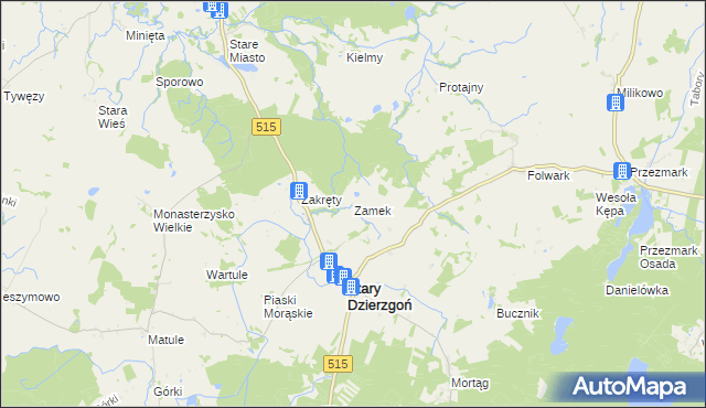 mapa Zamek gmina Stary Dzierzgoń, Zamek gmina Stary Dzierzgoń na mapie Targeo