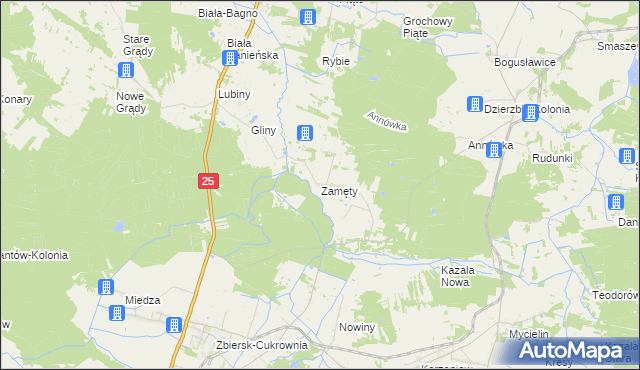 mapa Zamęty, Zamęty na mapie Targeo