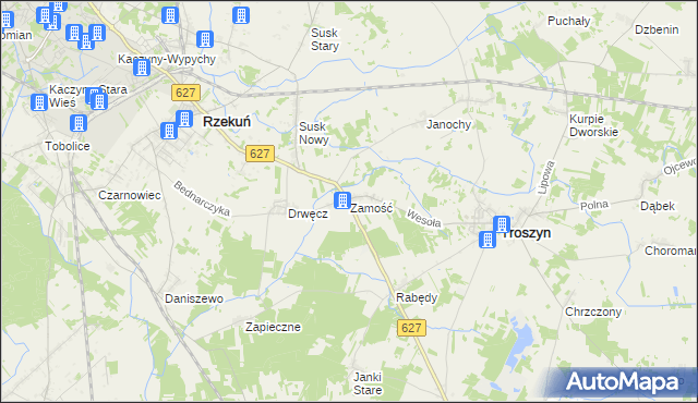 mapa Zamość gmina Troszyn, Zamość gmina Troszyn na mapie Targeo