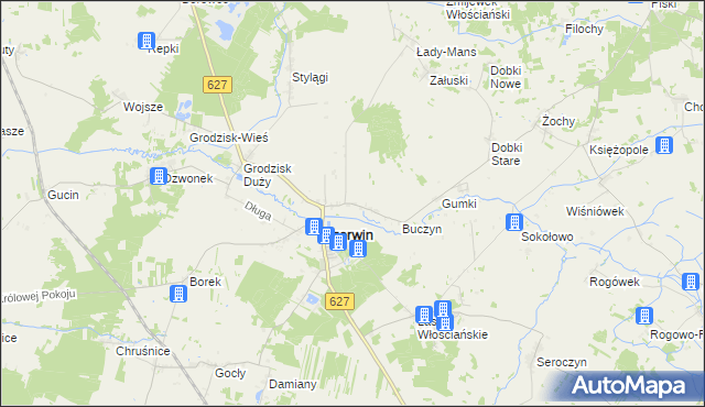 mapa Zaorze gmina Czerwin, Zaorze gmina Czerwin na mapie Targeo