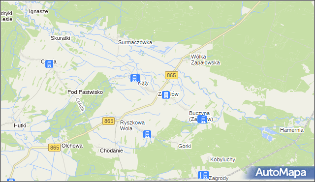 mapa Zapałów, Zapałów na mapie Targeo