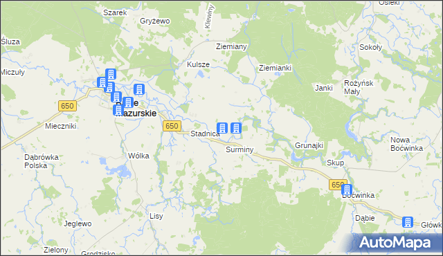 mapa Zapały, Zapały na mapie Targeo