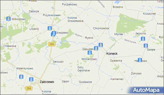 mapa Zapustek, Zapustek na mapie Targeo