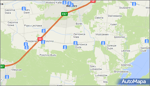 mapa Żarnowica Duża, Żarnowica Duża na mapie Targeo