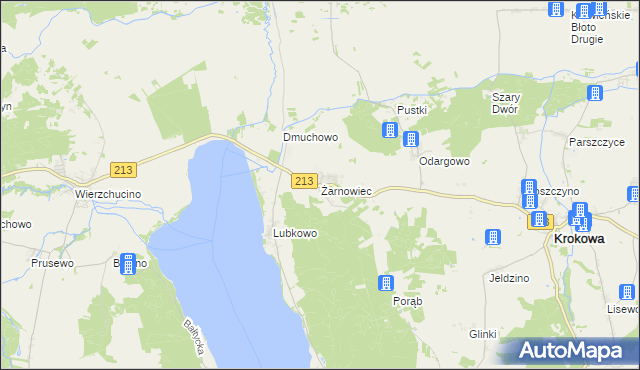 mapa Żarnowiec gmina Krokowa, Żarnowiec gmina Krokowa na mapie Targeo
