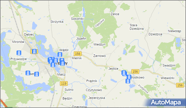 mapa Żarnowo gmina Lipiany, Żarnowo gmina Lipiany na mapie Targeo