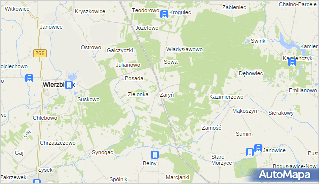 mapa Zaryń, Zaryń na mapie Targeo