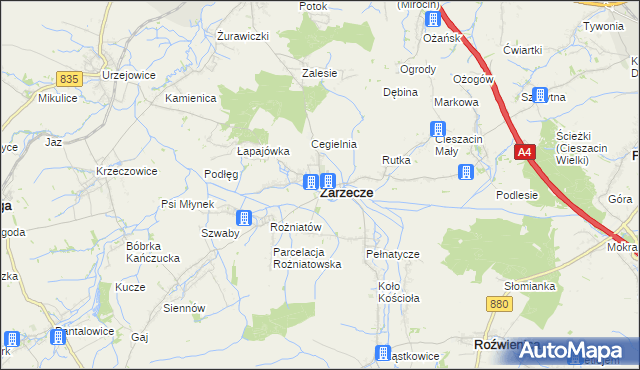 mapa Zarzecze powiat przeworski, Zarzecze powiat przeworski na mapie Targeo