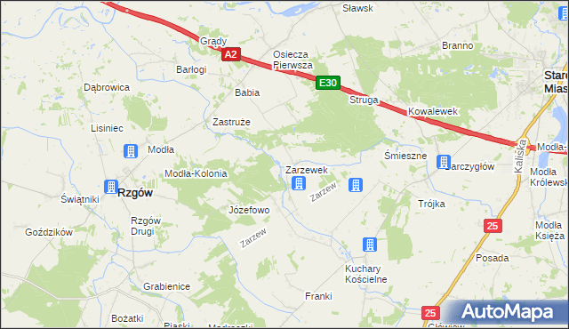 mapa Zarzewek, Zarzewek na mapie Targeo