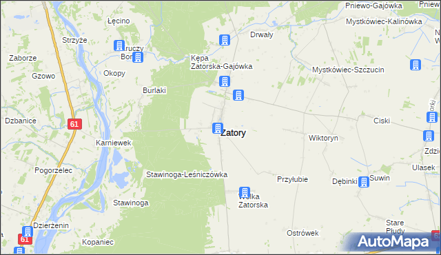 mapa Zatory, Zatory na mapie Targeo