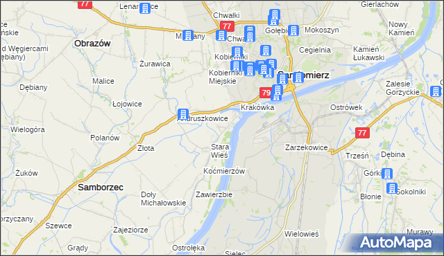 mapa Zawisełcze, Zawisełcze na mapie Targeo