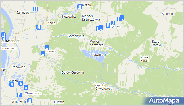 mapa Zawólcze, Zawólcze na mapie Targeo