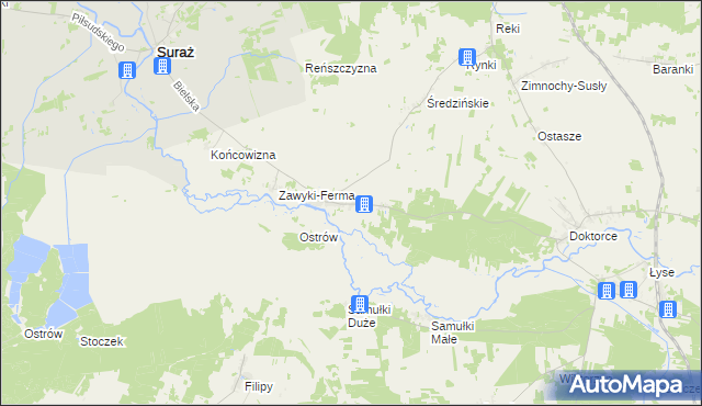 mapa Zawyki, Zawyki na mapie Targeo