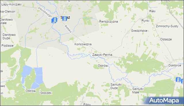 mapa Zawyki-Ferma, Zawyki-Ferma na mapie Targeo