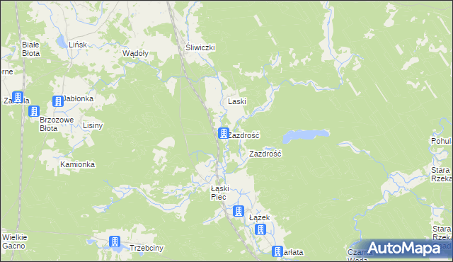 mapa Zazdrość gmina Śliwice, Zazdrość gmina Śliwice na mapie Targeo