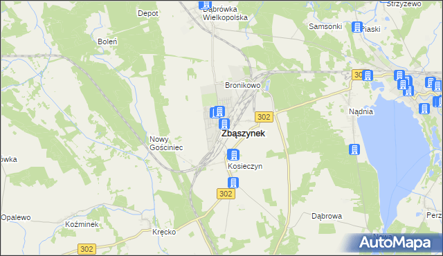 mapa Zbąszynek, Zbąszynek na mapie Targeo