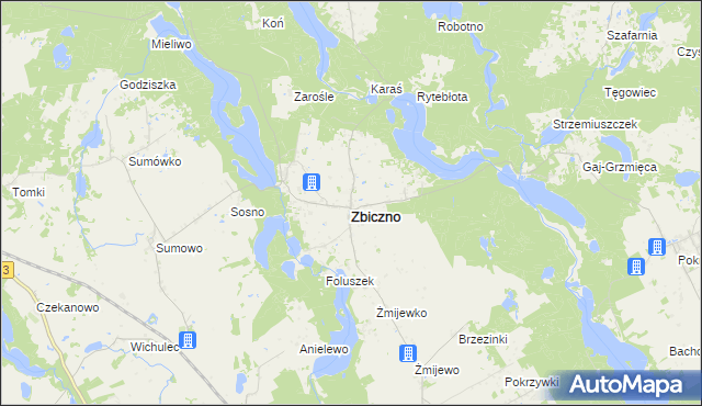 mapa Zbiczno, Zbiczno na mapie Targeo