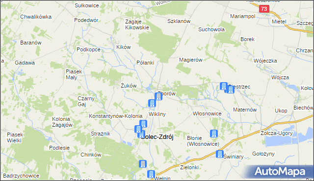 mapa Zborów gmina Solec-Zdrój, Zborów gmina Solec-Zdrój na mapie Targeo