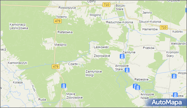 mapa Zborowskie gmina Zduńska Wola, Zborowskie gmina Zduńska Wola na mapie Targeo