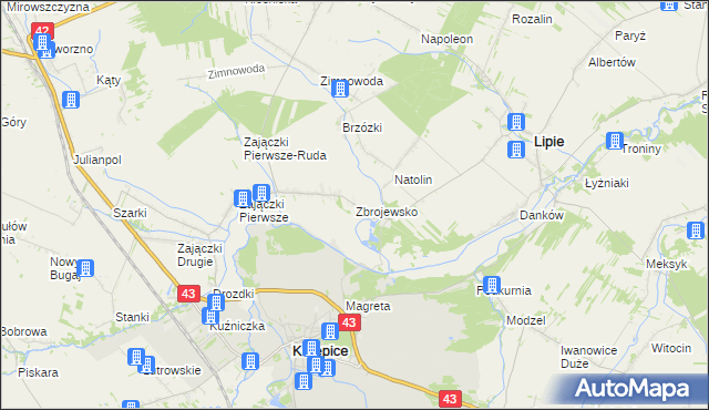 mapa Zbrojewsko, Zbrojewsko na mapie Targeo