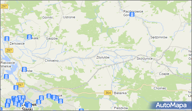 mapa Zbylutów, Zbylutów na mapie Targeo