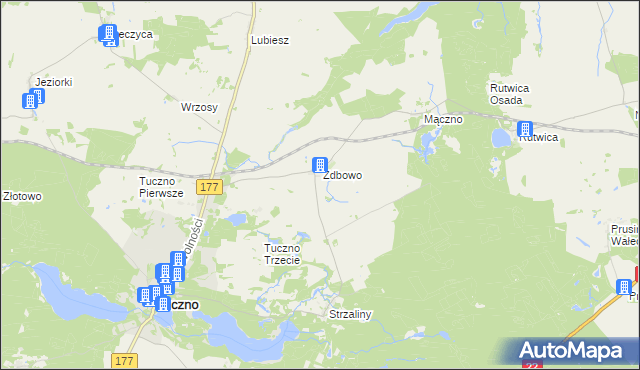 mapa Zdbowo Osada, Zdbowo Osada na mapie Targeo