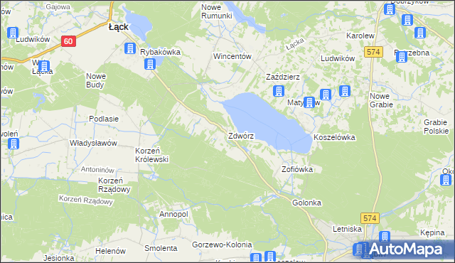 mapa Zdwórz, Zdwórz na mapie Targeo
