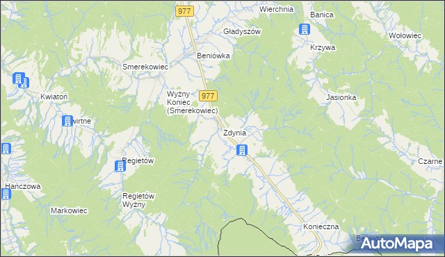 mapa Zdynia, Zdynia na mapie Targeo