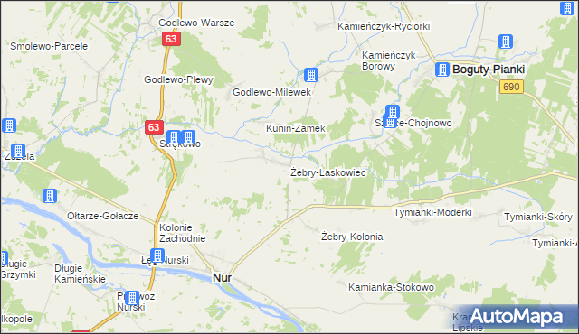 mapa Żebry-Laskowiec, Żebry-Laskowiec na mapie Targeo