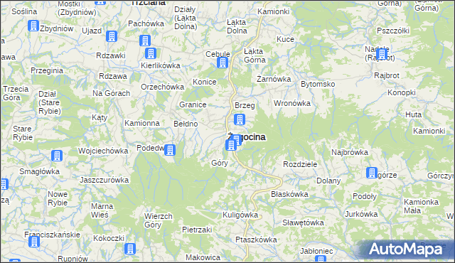 mapa Żegocina, Żegocina na mapie Targeo