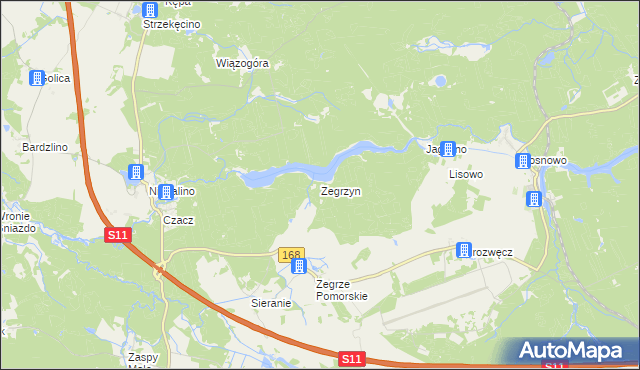 mapa Zegrzyn, Zegrzyn na mapie Targeo