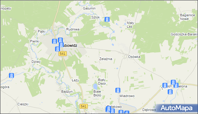 mapa Żelaźnia, Żelaźnia na mapie Targeo