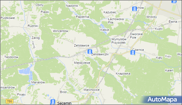 mapa Żelisławiczki, Żelisławiczki na mapie Targeo