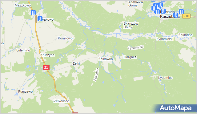 mapa Żelkówko, Żelkówko na mapie Targeo