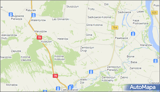 mapa Zemborzyn Drugi, Zemborzyn Drugi na mapie Targeo