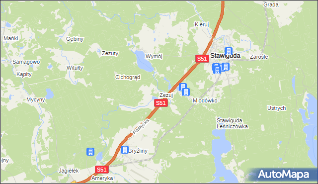 mapa Zezuj, Zezuj na mapie Targeo