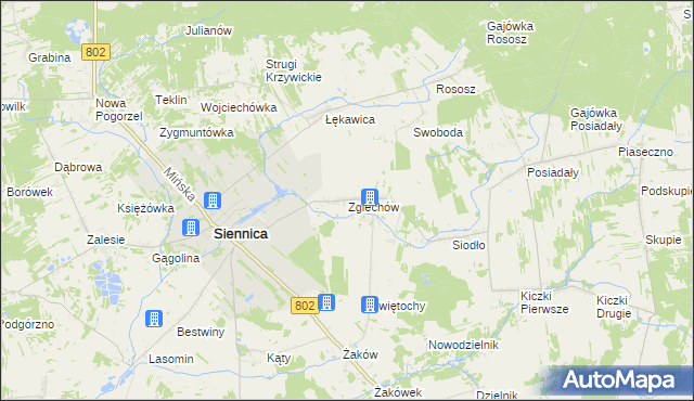 mapa Zglechów, Zglechów na mapie Targeo