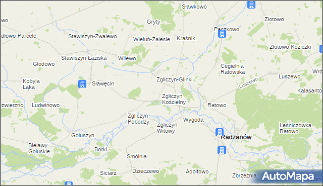 mapa Zgliczyn Kościelny, Zgliczyn Kościelny na mapie Targeo