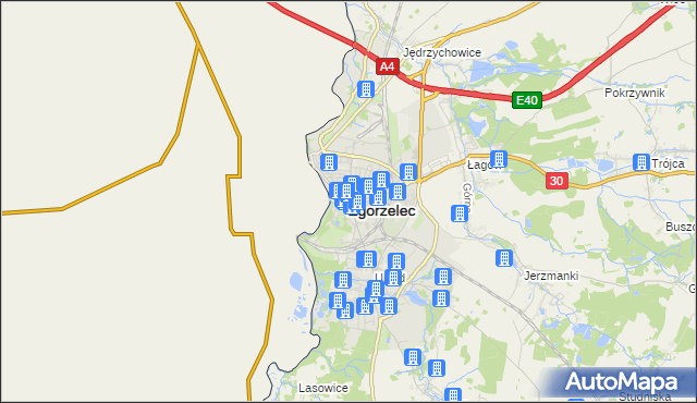 mapa Zgorzelec, Zgorzelec na mapie Targeo