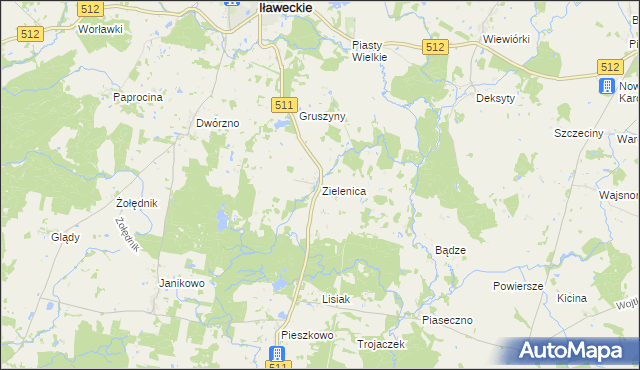 mapa Zielenica gmina Górowo Iławeckie, Zielenica gmina Górowo Iławeckie na mapie Targeo