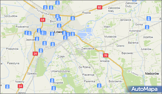 mapa Zielkowice, Zielkowice na mapie Targeo