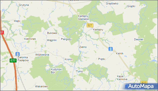 mapa Zielno, Zielno na mapie Targeo