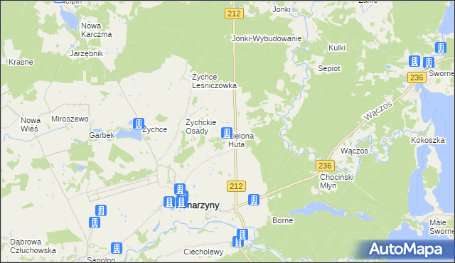 mapa Zielona Huta, Zielona Huta na mapie Targeo