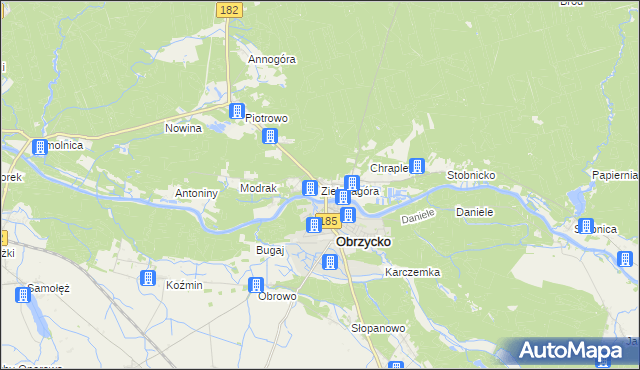 mapa Zielonagóra, Zielonagóra na mapie Targeo