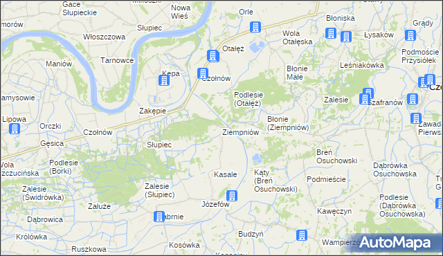 mapa Ziempniów, Ziempniów na mapie Targeo
