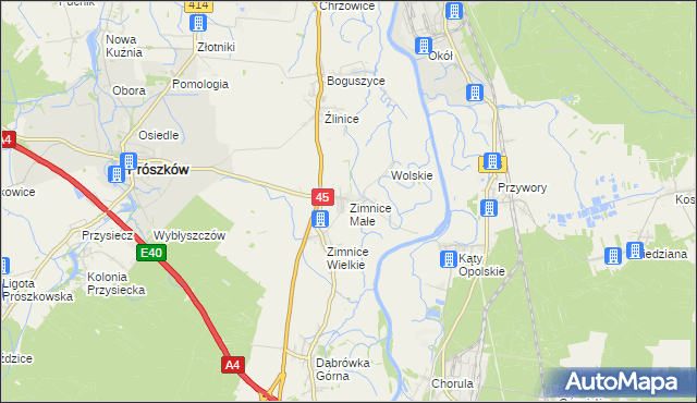 mapa Zimnice Małe, Zimnice Małe na mapie Targeo