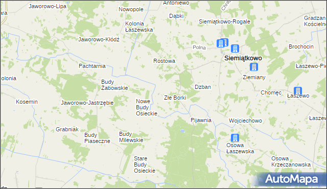 mapa Złe Borki, Złe Borki na mapie Targeo