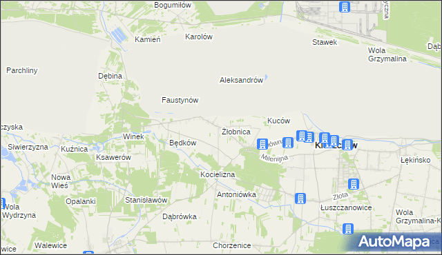 mapa Żłobnica, Żłobnica na mapie Targeo